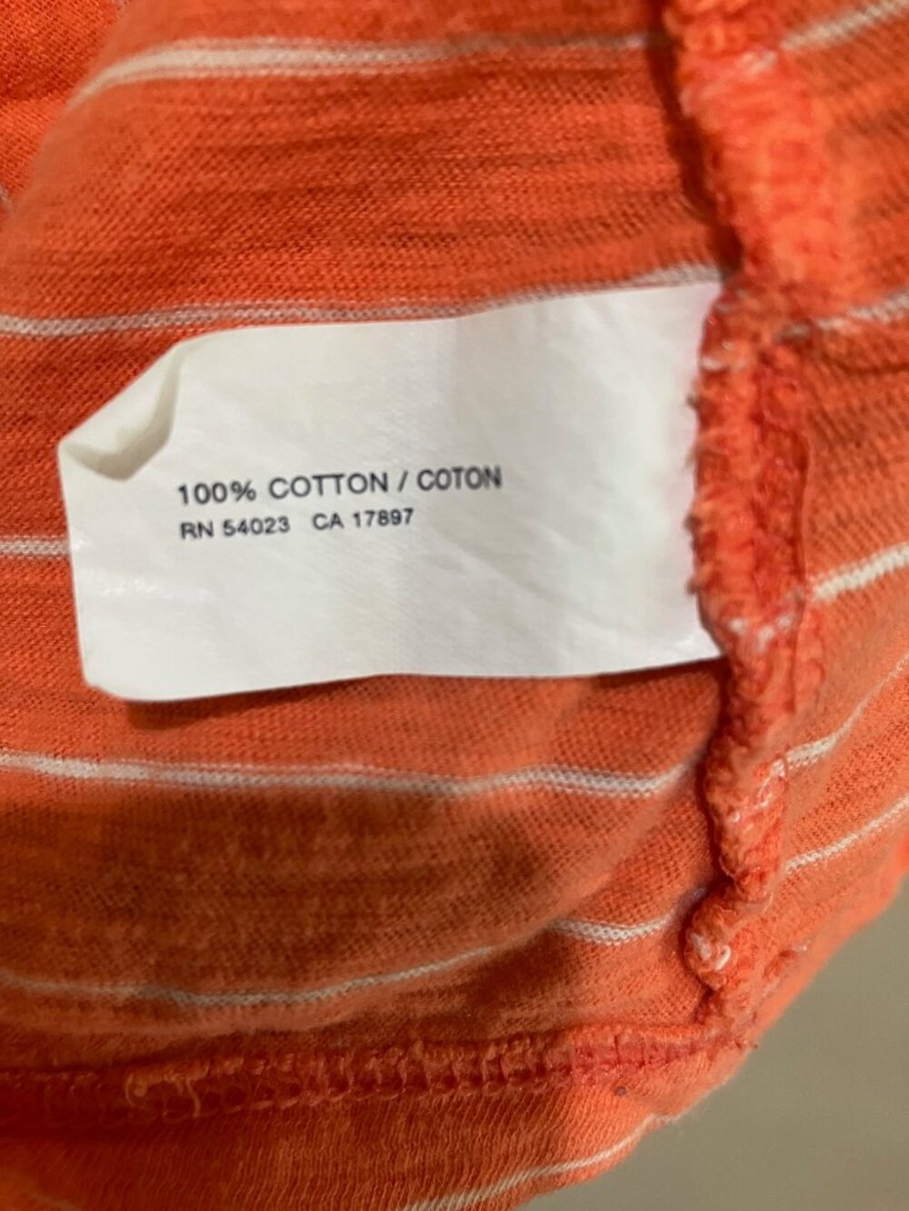 Gap Tank Top Orange White Stripe Racerback Pocket Cotton Soft Size M - Picture 7 of 8